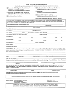 Page 1 APPLICATION FOR CLEMENCY Check box for type of