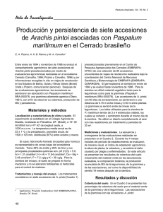 Producción y persistencia de siete accesiones de Arachis pintoi
