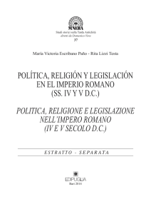 PoLíTicA, RELigión y LEgiSLAción En EL iMPERio RoMAno (SS. iV