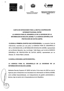 Carta de Intenciones para la mutua cooperación interinstitucional