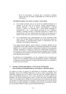 día de la convocatoria, se presume que el accionista se abstiene