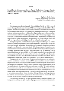 Sowell, David. Artesanos y política en Bogotá. Trad., Isidro Vanegas