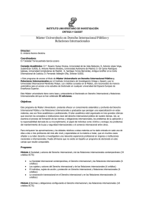 Máster Universitario en Derecho Internacional Público y Relaciones