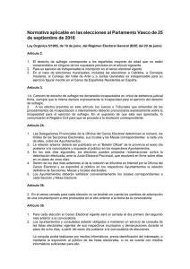 Normativa aplicable en las elecciones al Parlamento Vasco de 25