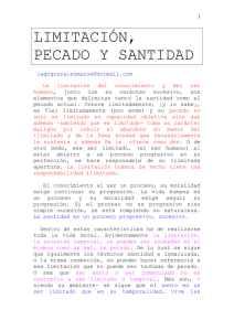 Limitación, Pecado y Santidad