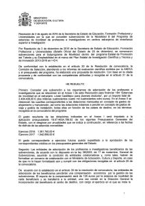 Resolución de concesión - Ministerio de Educación, Cultura y Deporte