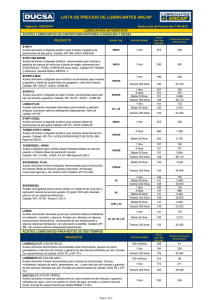 lista de precios lubes ancap 15-3-2014