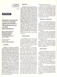 Neoplasia intraepitelial cervical en citología vaginal practicadas a
