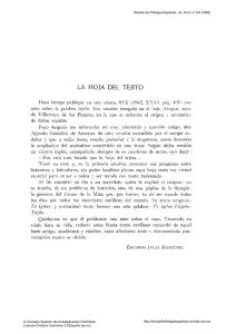 La Hoja del Tejito - Revista de Filología Española