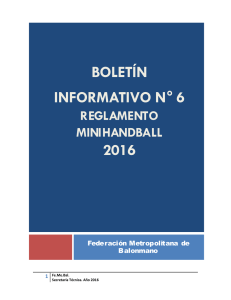 Reglamentos de -Mini handball , 2016