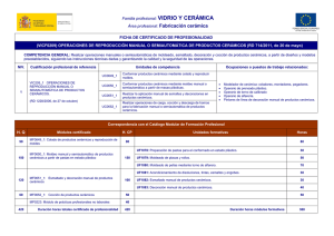 Área profesional: Fabricación cerámica