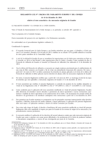 Reglamento (UE) no 1384/2014 del Parlamento Europeo y del