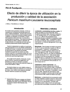 Efecto de diferir la época de utilización en la producción y calidad