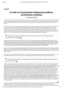 19/08/2016 - Un fallo con importantes implicancias políticas