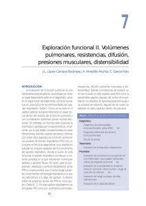 Exploración funcional II. Volúmenes pulmonares, resistencias