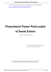 Presentació Power Point sobre el Deute Extern