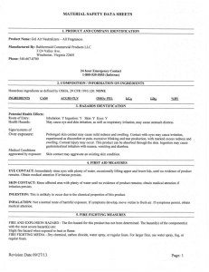 MATERIAL SAFETY DATA SHEETS