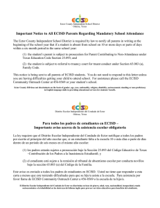 Important Notice to All ECISD Parents Regarding Mandatory School