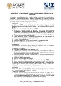 Regulación de la Comisión Coordinadora de los TFC