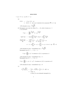 SOLUCION 1. pX (−1) = p p X (2) = 1 − p (a) E (X) = (−1)p + 2 (1 − p