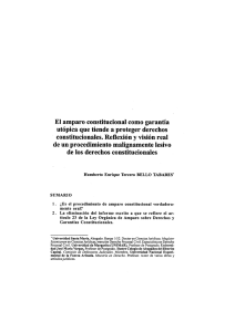 El amparo constitucional como garantía utópica que tiende a