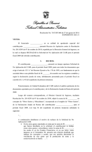 Resolución de Fondo TAT-RF-060 de 27 de agosto de 2014