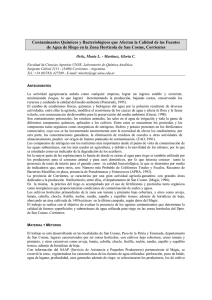 Contaminantes Químicos y Bacteriológicos que Afectan la Calidad