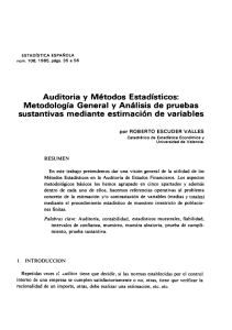 Auditoria y Métodos Estadísticos: Metodología General y Análisis de