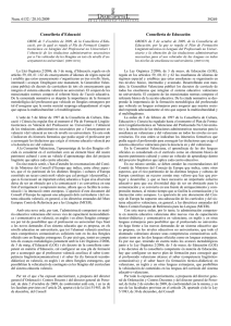 ORDE de 5 d`octubre de 2009 - Diari Oficial de la Generalitat