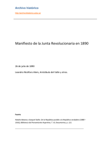 Manifiesto de la Junta Revolucionaria en 1890