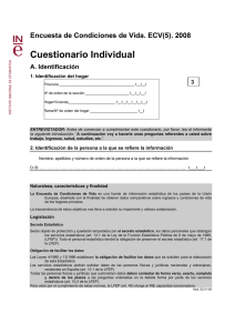 Cuestionario Individual - Instituto Nacional de Estadistica.