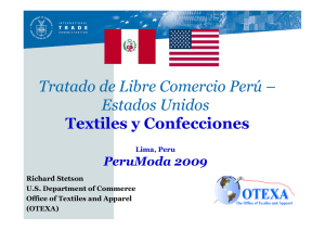 Tratado de Libre Comercio Perú – Estados Unidos Textiles y