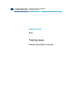 Training leave. Policies and practice in Europe - Cedefop