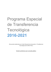 Programa Especial de Transferencia Tecnológica 2016-2021