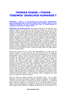 THOMAS POGGE: ¿TODOS TENEMOS `DERECHOS HUMANOS`?