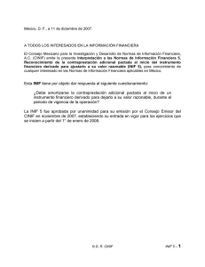 INIF 5 - Consejo Mexicano de Normas de Información Financiera, AC