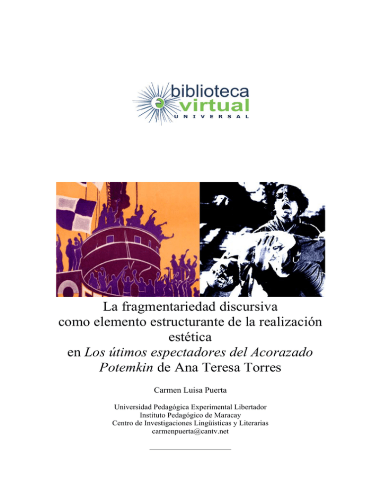 La Fragmentariedad Discursiva Como Elemento Estructurante De La
