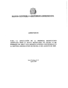 Addendum para la aplicación de la Primera Resolución adoptada