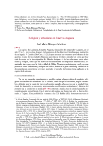 Religión y Urbanismo en Emerita Augusta