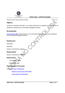 PRO011GAR Certificaciones - Universidad Pedagógica Nacional