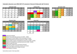 Calendario docente curso 2016-2017 (1º semestre): Itinerario