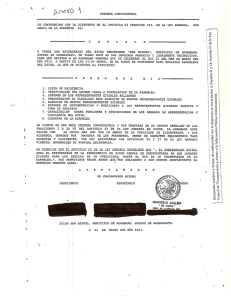 primera convocatoria de conformidad con lo dispuesto en el articulo