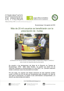 prescripción de multas - Dirección de Tránsito de Bucaramanga