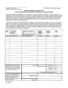 Medical mileage expense form Forma de gastos por