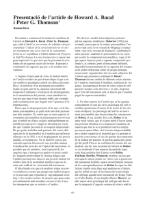 Presentació de l`article de Howard A. Bacal i Peter G. Thomson1