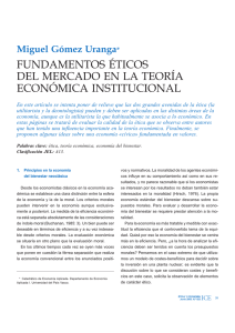 fundamentos éticos del mercado en la teoría económica institucional