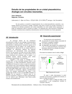 Estudio de las propiedades de un cristal piezoeléctrico. Analogía