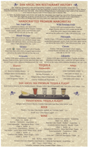 Drink Menu - Walt Disney World