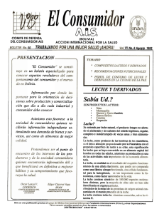 Consumidor - Organización Panamericana de la Salud. Bolivia