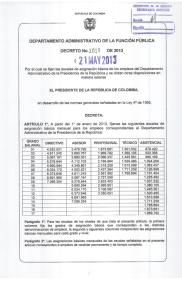 Por el cual se fijan las escalas de asignación